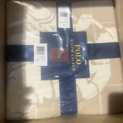 Polo Ralph Lauren Home Oakwood Throw Tan Ivory Plaid Pony Blanket 50 X 70 NEW. Condition is New with tags. Shipped with...