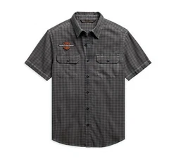 Materials: 100% cotton twill yarn-dyed plaid. Fit: Regular Fit. Graphics: Embroidered patch. 1903 accent.