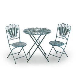 Entertain your friends with the 3-Piece Rustic Peacock Feather Bistro Set. This beautiful blue outdoor furniture set...