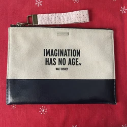 Disney Imagination Has No Age Canvas Glitter Clutch Wristlet Kate Spade FLAW. The original wristlet strap has broken it...