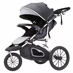 ADJUSTABLE HANDLEBAR AND ROOMY STORAGE: The jogger pram handlebar provides perfect fit for parents of different...
