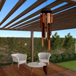 Bamboo Wind Chime 38 In Natural Environment Hand Crafted Hand Tuned Wind Chimes.