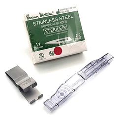 Item : 100 Swann Morton Surgical Sterile Stainless Steel Blades #11 + Blade Remover + Cap fits handle #3, #7 (not...