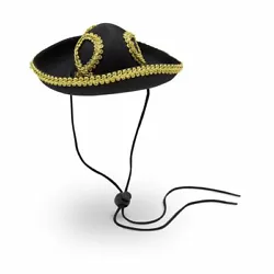 Dress up your pooch so they can join in on the fiesta with this mini black dog sombrero! This hat for dogs features...