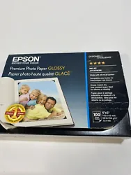 Epson Premium Photo Printer Paper, High-Gloss, Borderless, 4