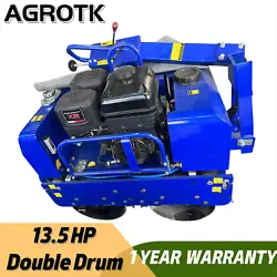 Agrotk 13.5 HP Double Drum Walk Behind Vibratory. The carrier may changed to your local logistics if youre in remote...