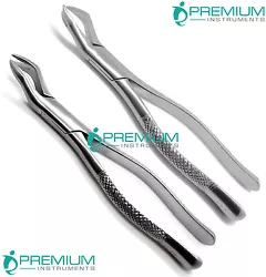 Suitable for Maxillary Left First and Second Molars. Split beak for engaging palatal root. Suitable for Maxillary Right...