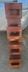 Vintage Farmhouse Crate And Barrel Sheesham 364498 Wall Wine Rack Shelf Walnut.