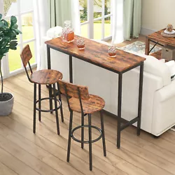 • You can put two stools under the table when not in use, it will not hinder your access while keeping it clean and...