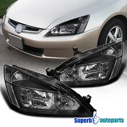 High quality black housing headlights with clear reflector.