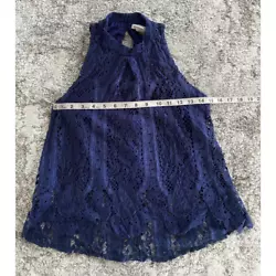 Sleeve Length: Sleeveless. Style: Blouse. Material: Cotton Blend. Color: Blue.