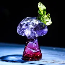 This lovely ARECHIC Mushroom Shaped Cocktail Glass has a wide opening near the top which makes it easy to add ice cubes...