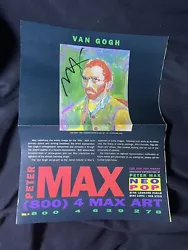 This is hand signed by the artist in black marker. This was signed by Peter Max during the Park West Gallery Boston,...