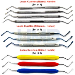 Dental Periodontal Surgical Bone Curettes Sets. Lucas Curettes (Silicone Handle) Set Of 3. #881-86 (2.7mm). Fully...
