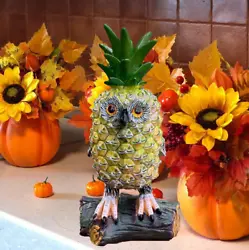 【Unique design】 The pineapple owl statue perfectly combines the fruit pineapple with the owl. The pineapple body,...