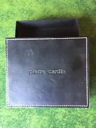 This is a Pre-owned Pierre Cardin Black Leather Gift Box / Dresser Tray 6