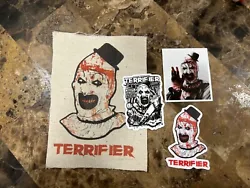 Art the clown ,with 3stickers .terrifier patch look creepy clowns,horror.