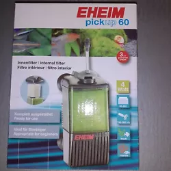 EHEIM PickUp 60 possède un rejet orientable et un débit réglable dun maximum de 300 L/H pour une consommation de 4...