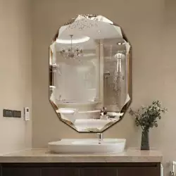 This Bathroom Vanity Mirror is a single beveled mirror that can be mounted both vertically or horizontally. Great for...