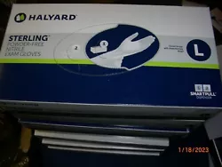 (100) HALYARD LARGE POWDER FREE EXAM GLOVES.