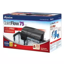 The Aqueon Quietflow 75 Power Filter combines ultra-quiet operation. industry-high flow rate and enhanced filtration to...