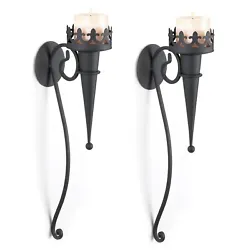 GOTHIC CANDLE SCONCE. Set of 2 Sconce. Easy to mount on a wall. Imagine several of these down a long hallway. To clean...
