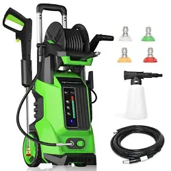 The hose can be hung on the machine.The power cord can be hung on power cord holder. Freely select the high-pressure...