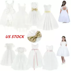GirlsSleepwear. US Kids Girls Ruffle Flower Dress Bridesmaid Party Wedding Communion Formal Gown USD 24.29. US Kids...