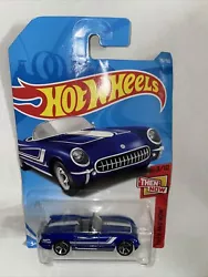 2018 Hot Wheels Blue ‘55 1955 Corvette Then and Now Card #192 3/10 New 1:64 Car.