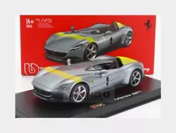 1:43 BURAGO Ferrari Monza Sp1 2018 Silver Yellow BU36912.