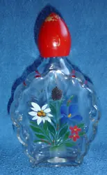 Le bouquet de fleurs est peint à la main. Circa: 1940-1950. Longueur: 116 mm.