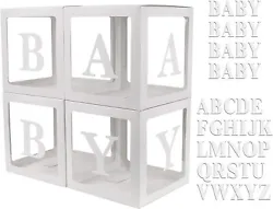 【DIY Transparent balloon box】- This balloon boxes set contains 4 pcs transparent boxes and 42 pcs letters (4 sets...