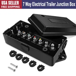 1x 7 Way Trailer Cord with Junction Box. 2x fastening screws. White - Groundtrailer.