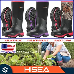 Manufacturer HISEA. Designed For The Huntress! 5- 100% WATERPROOF! Type Muck Mud Boots. Features Cushioned, Insulated,...