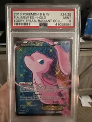 PSA 9 2013 B&W Radiant Collection FA Mew EX RC24/RC25 HOLO Pokemon Card.