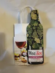 Wine Sox Wine Bottle Cover Fabric Green Grapes Reusable Gift Bag Included 750ml. Condition is 