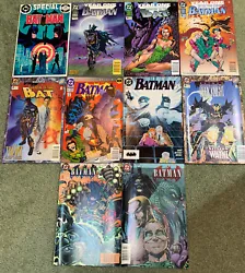 You are buying a Batman comic lot as shown. These are all better Batman comics as shown. This good Batman comic lot...