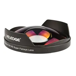 The Vlogmagic0.3X HD Ultra Fisheye Lens Adapteruses multi-coated, low-dispersion glass to. view--think sports, think...
