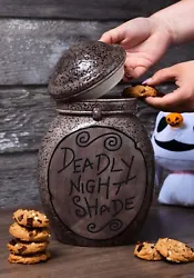 This The Nightmare Before Christmas Ceramic Deadly Night Shade Cookie Jar is here as a container sure to make you...