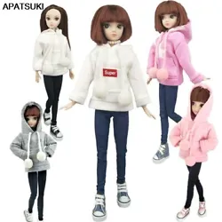 Fashion Doll Clothes Sweatshirt Coat For Barbie Doll Clothes For Barbie Doll Outfits Pants Canvas Shoes 1/6 Dolls...