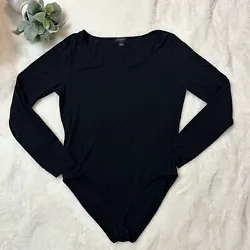 Ann Taylor Factory Black Long Sleeve Bodysuit Size Large Stretchy Scoop Neck. Great condition! Ann Taylor factory black...