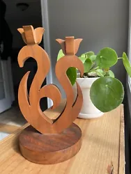This vintage MCM candle holder is a stunning addition to any collection. The beautiful flowerets and warm brown color...