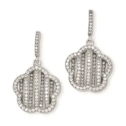 Sterling silver earrings made clear cubic zirconium.