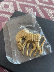 Vintage Zebra Pin Brooch Gold Tone Costume Jewelry. New. Never opened. See pictures.