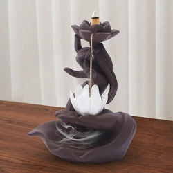 The Lotus Incense Holder Is Stable and Convenient for the Incense to Be Placed, and the Reverse-flow Fragrance Can Pass...