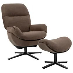 Color: Coffee/Blue/Gray  Material: Linen, Steel, Aluminum Alloy, Sponge  Chair Dimension: 29” x 32.5” x 38” (L x...