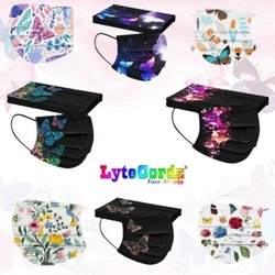 Butterflies / Spring / Floral Flower Patterned Disposable 3-Ply Style Face Protection Mask. Spread the Joy of...