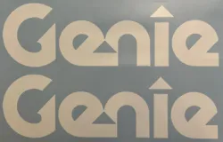 Genie Vinyl 18” (set 2x) Decal Logo Sticker Boom Scissor Fork Lift - Color White.