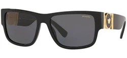 Versace VE4369 GB1/81 Black/Polarized Grey 58mm. Lounge poolside wearing these Versace® sunglasses. Integrated nose...