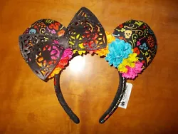 PRE-OWNED: Disney Parks Coco Minnie Mouse Multi-Color Ears HeadbandAuthenticClean 